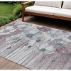 Teal Blue Aqua And Ivory Floral Washable Indoor Outdoor Area Rug - 2 of 4