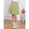 INSPIRE CHIC Women's Christmas Plaids Vintage Tartan Elastic Waist Knee Length A-Line Skirt - 3 of 4