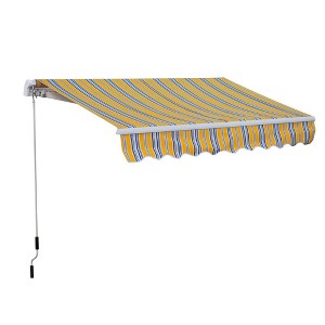 Resenkos Patio Awning, Outdoor Sun Shade Shelter Cover Awnings,8' x 6.6' Patio Retractable Awning, Manual Exterior Sun Shade Deck Window Cover, Mixed - 1 of 4