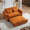 55.2'' Velvet 2-Seater Convertible Sofa Bed with Adjustable Backrest and 2 Lumbar Pillows for Small Living Rooms - 4 of 4