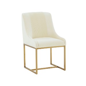 TOV Furniture Lisa Pleated Velvet Dining Chair by Inspire Me! Home Decor Cream - 1 of 4
