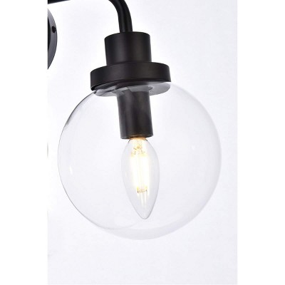 Elegant Black Metal and Glass 2-Light Dimmable Bath Sconce
