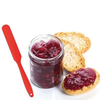 Red Silicone Jar Spatula for Mixing and Spreading