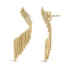 Haus of Brilliance 14K Yellow Gold Plated Silver Sculpted Diamond Accent Drop Earrings - 2 of 4