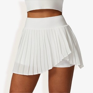 Anna-Kaci Active Women's High Waist Pleated Skort with Built-In Shorts and Asymmetrical Wrap Design - 1 of 4