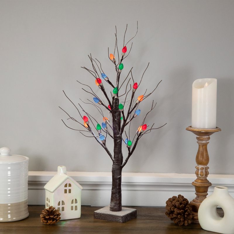 Northlight 2 FT LED Lighted Frosted Tabletop Christmas Tree - Multi-Color lights, 2 of 8