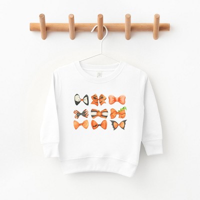The Juniper Shop Coquette Girl Halloween Bow Chart Toddler Graphic Sweatshirt