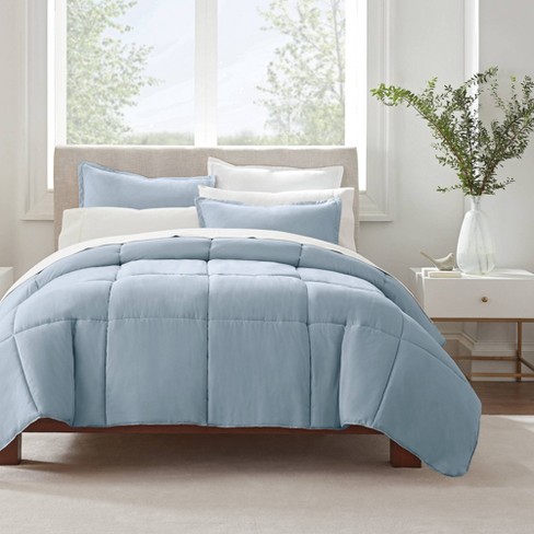 Twin Xl 2pc Simply Clean Comforter Set Light Blue - Serta : Target