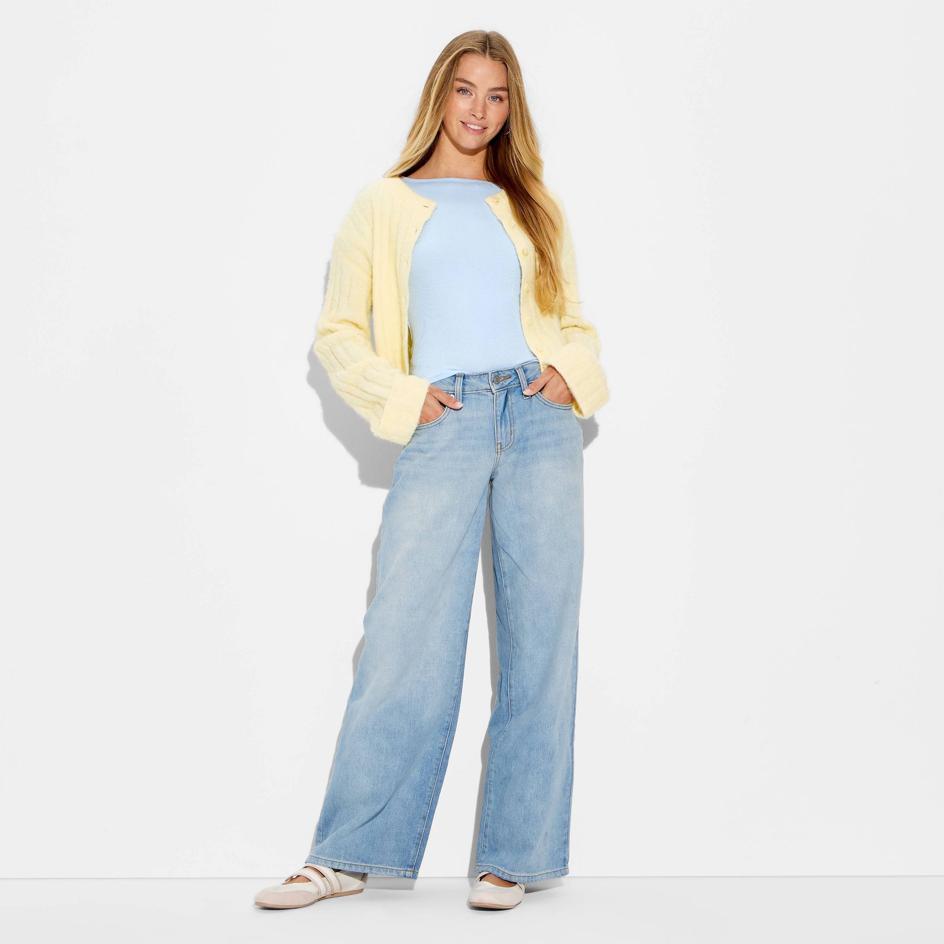 Women's Low-Rise Baggy Jeans - Wild Fable™ Blue Denim 00