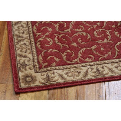 Red and Beige Rectangular Synthetic Area Rug 5' x 7'