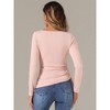 Allegra K Women's Drawstring Ruched Round Neck Long Sleeve Irregular Hem Basic T-shirt - 4 of 4