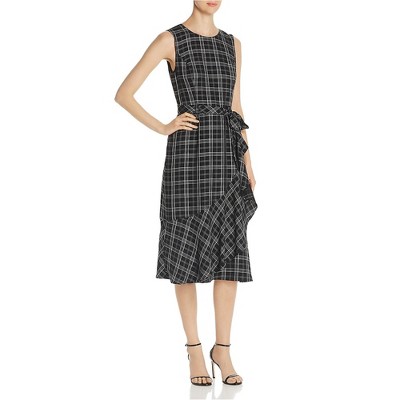 Calvin Klein Womens Plaid A-line Dress
