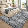 Washable Area Rug for Living Room, Floral Non-Slip Carpet, Low Pile Stain-Resistant Floor Cover for Bedroom or Office - 3 of 4