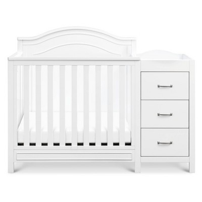 White 4-in-1 Convertible Mini Crib with Changer