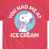 Boys' - Peanuts - You Had Me At Ice Cream Short Sleeve Graphic T-Shirt - 2 of 4