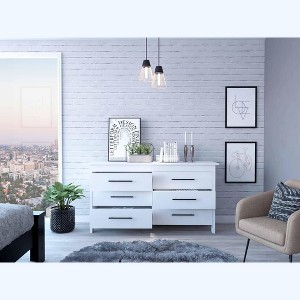 NicBex Rectangle Bedroom Dresser with 6-Drawers and Black Metal Pulls, Ample Storage Chest Cabinet for Living Room Entryway - 1 of 4