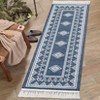 Indoor Modern Stripe Fringed Carpet Retro Soft Low Pile Machine Washable Non Slip Easy Care Lightweight Foldable Area Rugs Room Decor - 4 of 4