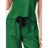cheibear Women's Satin Silky Summer Camisole and Pants Sleepwear Pajama Sets - 4 of 4