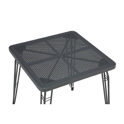 Carson Gray Steel Square Bar Height Pub Table