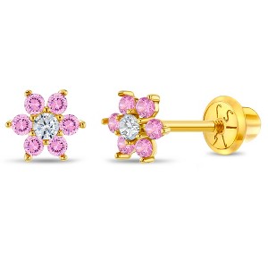 Girls' Flower Cluster Screw Back 14k Gold Earrings - In Season Jewelry - 1 of 4