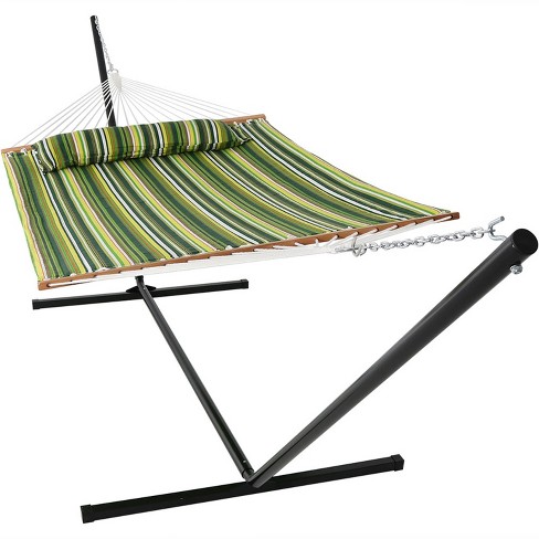 Sunnydaze 2-person Heavy-duty Quilted Hammock With Steel Stand