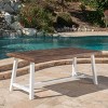 VYNXARIA Outdoor Dark Brown Sandblast Finish Acacia Wood Dining Table with White Rustic Metal Finish Frame - 4 of 4