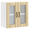 CLIHOME 2 Doors Contemporary Kitchen Wall Storage Cabinet Engineered Wood and Glass - 2 of 4