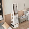 Dexmalle White 360°Swivel Jewelry Cabinet with Full Length Mirror - 3 of 4