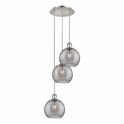 Athens Deco Swirl - 3 Light Cord Hung Multi Pendant In Industrial Style-30.38 Inches Tall and 14.5 Inches Wide