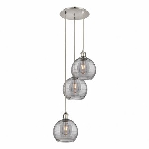 Athens Deco Swirl - 3 Light Cord Hung Multi Pendant In Industrial Style-30.38 Inches Tall and 14.5 Inches Wide - 1 of 1
