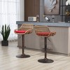 TiramisuBest Modern Swivel Bar Stools Set of 2 Adjustable Counter Height Chairs with Footrest for Kitchen, Dining Room (Green) - 2 of 4