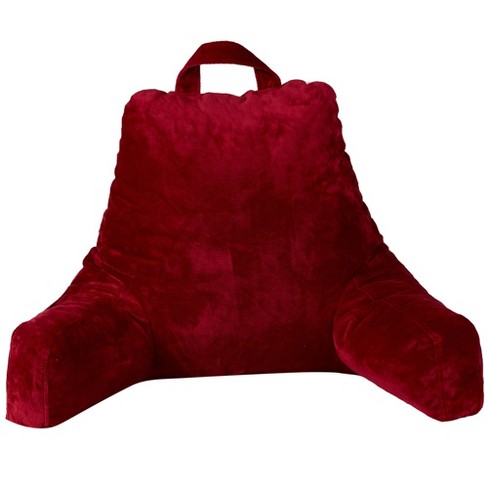 Cheer Collection Backrest Reading And Tv Pillow With Armrest - Maroon ...