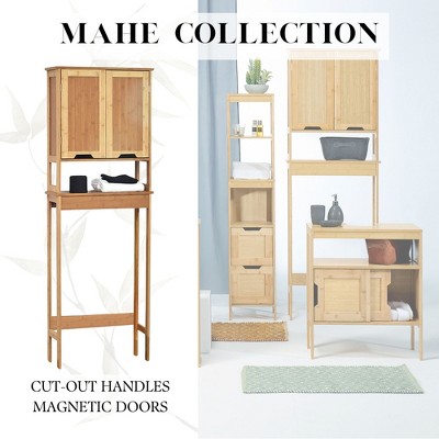 Mahe Bamboo Over-the-Toilet Storage Cabinet with Doors