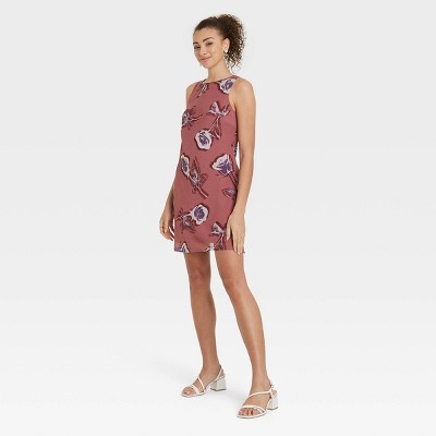 Women's Mini Slip Dress - Wild Fable™ Pink Floral L : Target