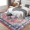 5x7ft Easy-Cleaning Washable Floral Print Rug with Low-Pile, Non-Shedding, Non-Slip Soft Accent Indoor Carpet - 3 of 4