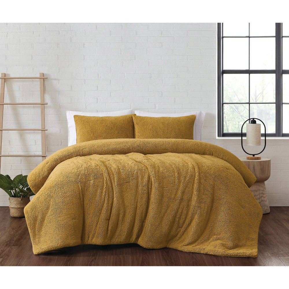 Photos - Duvet Brooklyn Loom 2pc Twin Marshmallow Comforter Set Mustard