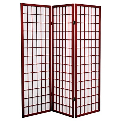 5 Ft. Tall Window Pane Shoji Screen - Rosewood (3 Panels): Oriental ...