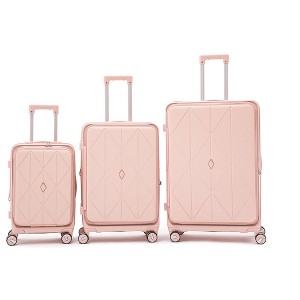 3-Piece Expandable Luggage Set (20/24/28”), Lightweight 100% PC Hard Shell, TSA Lock, Front Pocket, Spinner Wheels, Airline-Approved Carry On. - 1 of 4