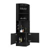 YOOCOZZ Corner Bar Cabinet, Glass Rack, Double Door Cabinet, Eight Built-in Wine Rack - Blac - 2 of 4