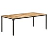 vidaXL Industrial Style Dining Table with Powder Coated Iron Legs, Rough Mango Wood, Size: 78.7"x39.4"x29.9" - Brown - 2 of 4