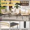 4-Piece Rattan Patio Furniture Set Terrace Hollow Rattan Chair Furniture Set Outdoor Wicker Furnishing with Glass Coffee Table for Patio, Backyard - 4 of 4