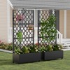 Spassway 71"H*35"W*16"D Metal Planter Box with Trellis Outdoor Raised Garden Bed With Privacy Screen Planters for Climbing Plants Vines Vegetables - 2 of 4