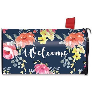 Watercolor Floral Spring Magnetic Mailbox Cover Welcome Standard Briarwood Lane - 1 of 3