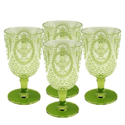 12 oz. Stemmed Swirl Acrylic Wine Glasses Set (Set of 4)