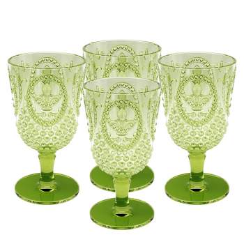Bormioli Rocco Romantic Set Of 4 Tumbler Glasses, 11.5 Oz. Colored Crystal  Glass, Pastel Green, Made In Italy.
