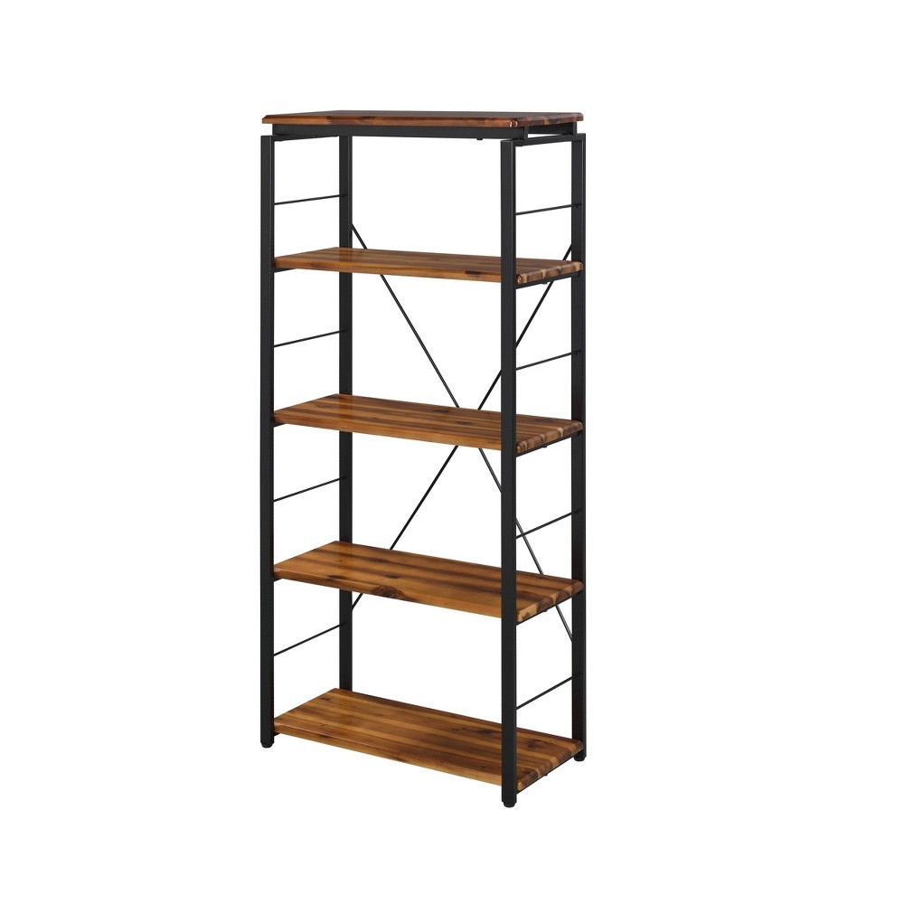 Photos - Wall Shelf 54" Jurgen Bookcase Oak/Black - Acme Furniture