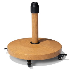 Crestlive Products Patio Umbrella Base with 4 Wheels 55lbs Round Heavy Duty Concrete Stand for Outdoor Market Umbrella - 1 of 4