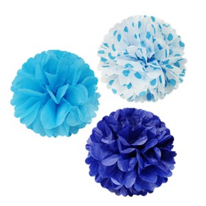 Wrapables 12" Set of 3 Tissue Pom Poms Party Decorations - 1 of 4