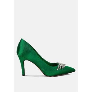 Rhodolia Diamante Brooch Detail Satin Pumps Women - 1 of 4