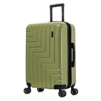 DUKAP Zahav Lightweight Hardside Medium Checked Spinner Suitcase - Green